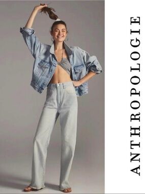 ANTHROPOLOGIE PILCRO LIGHT WASH THE JOEY HIG RISE RELAXED JEANS SIZE 27 NWT